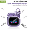 Auricolari Bluetooth HTC NE32 2026 con Traduttore Linguistico AI in Tempo Reale, TWS, Bluetooth 6.0, Audio HiFi, IPX5