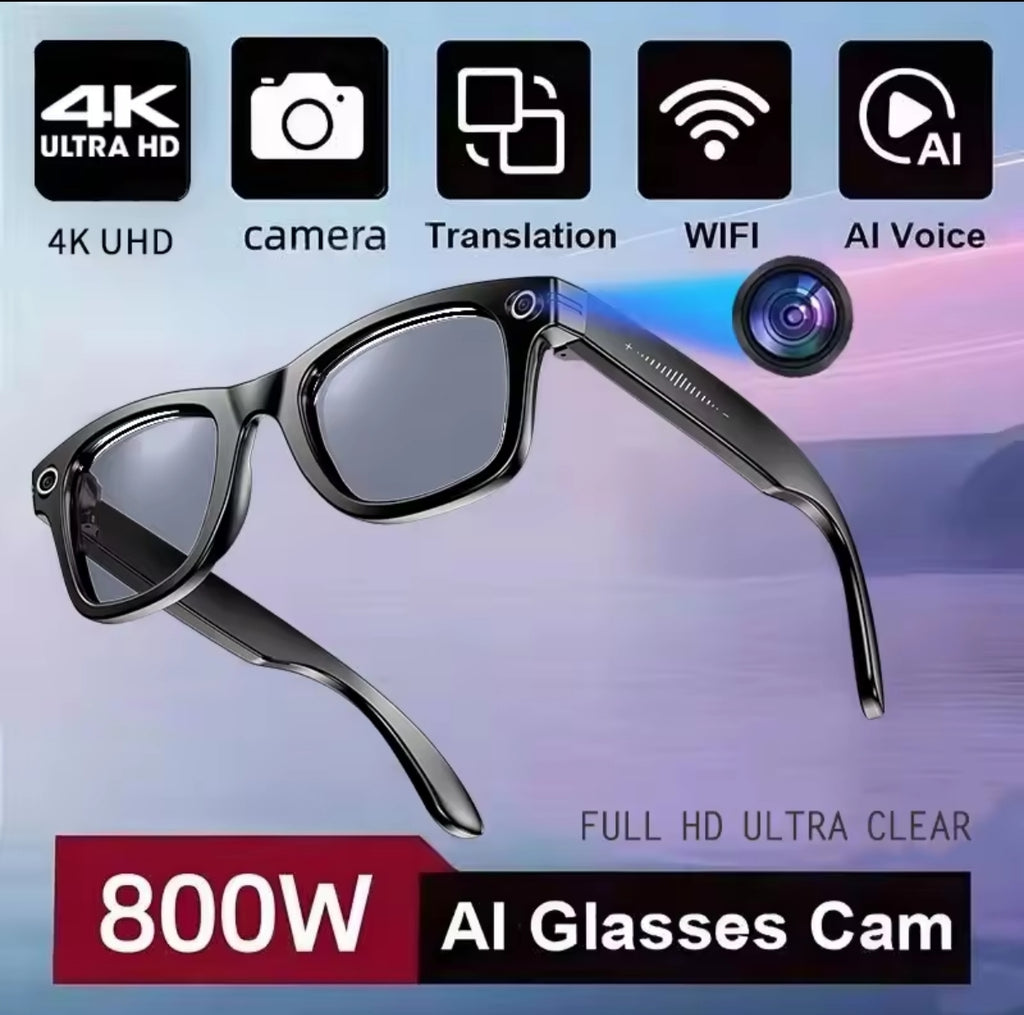 Nuova registrazione con occhiali intelligenti con fotocamera da 8 milioni di pixel Video Ai Photo Recognition Risposta Traduzione Impermeabile Occhiali a luce blu